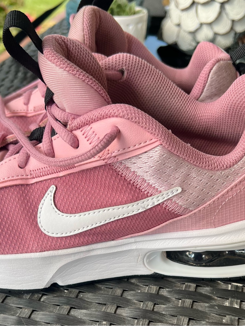 Nike Kids Pink Mesh Sneakers with White Swoosh